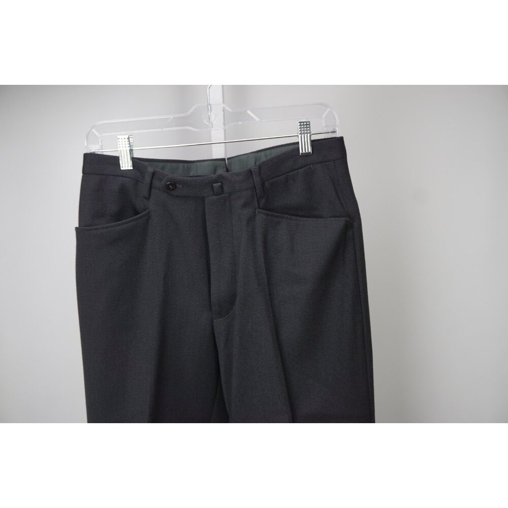 Incotex Dark Gray Woven Heavy Wool Dress Pants Sz  46 NEW